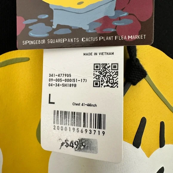 NWT SpongeBob SquarePants Cactus Plant Flea Market Sweat Hoodie - Picture 7 of 8